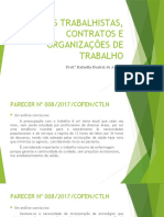 Slide LEIS TRABALHISTAS, CONTRATOS E ORGANIZAÇÕES DE TRABALHO