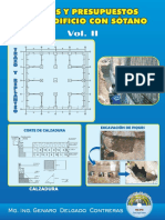 Costos y Presupuestos de Un Edificio Con Sótano. Vol. 2 - Genaro Delgado - 3ra Edición