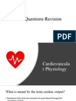 SBA Questions Revision Cardiovascular Physiology