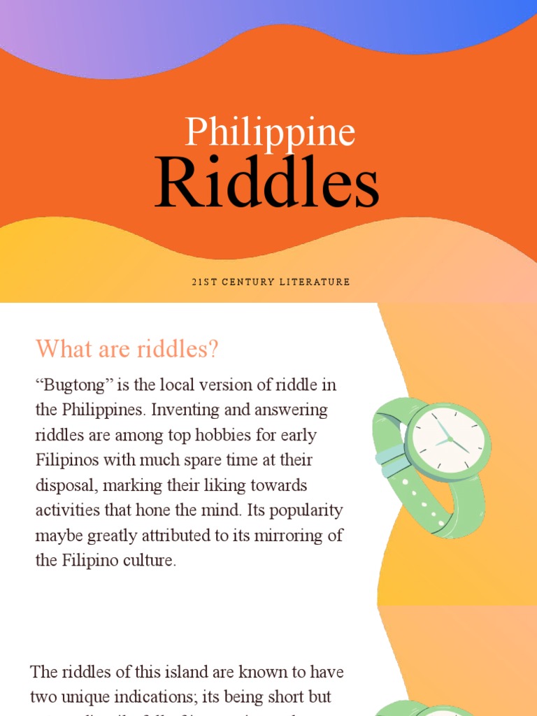 Filipino Riddles: Cultural Insights | PDF | Foreign Language Studies ...