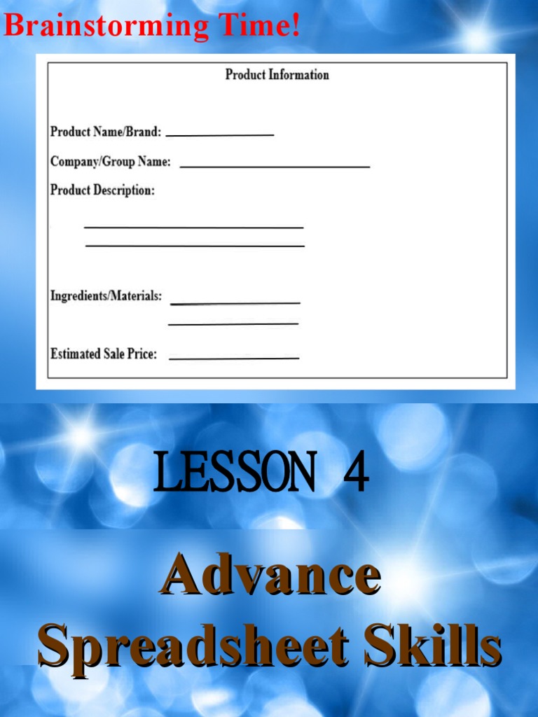 Advance Spreadsheet | Download Free PDF | Spreadsheet | Microsoft Excel