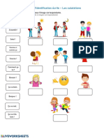 Pratique D'identification Écrite - Les Salutations: Fais Glisser Les Salutations Sous L'image Correspondante