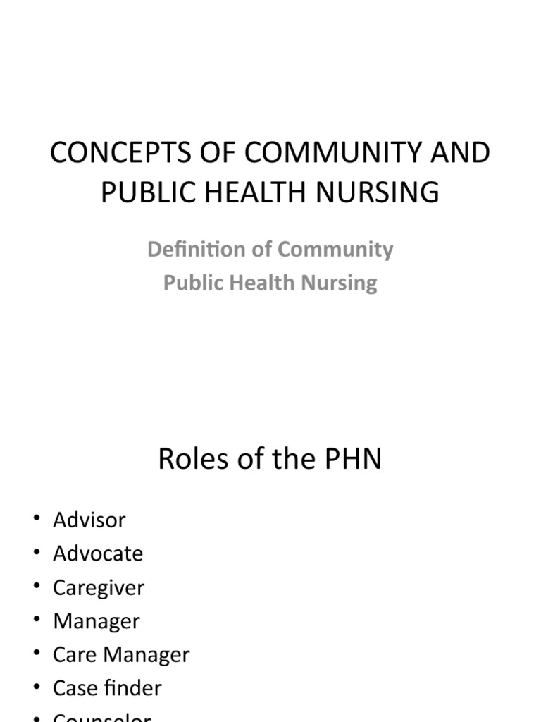 Community Health Nursing Concepts | PDF | Self-Improvement