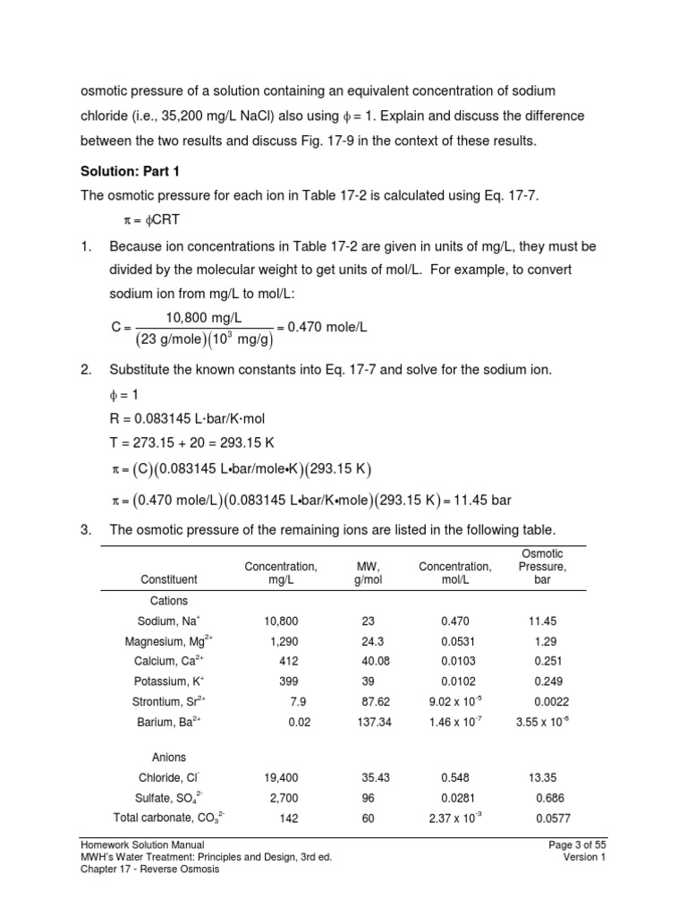 Osmotic Pressure Calculations in Solutions | PDF | Osmosis | Sodium ...