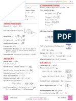 Thermodynamics Formulas