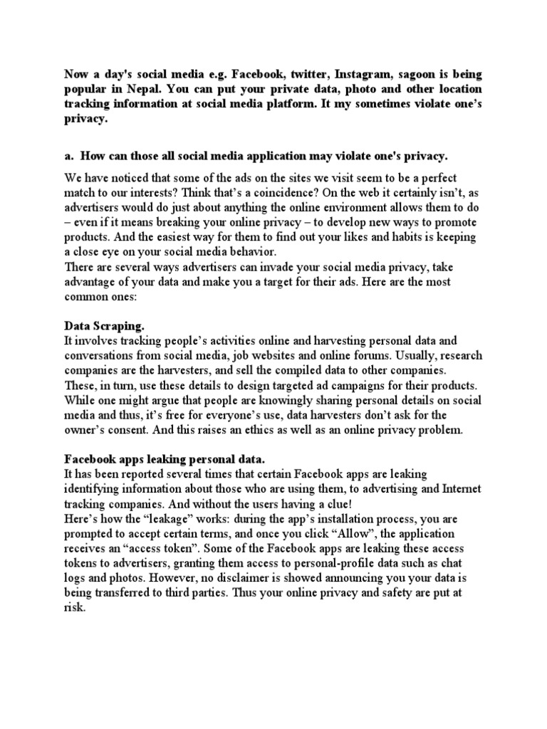 Social Media Privacy Violations Explained | PDF | Internet Privacy ...
