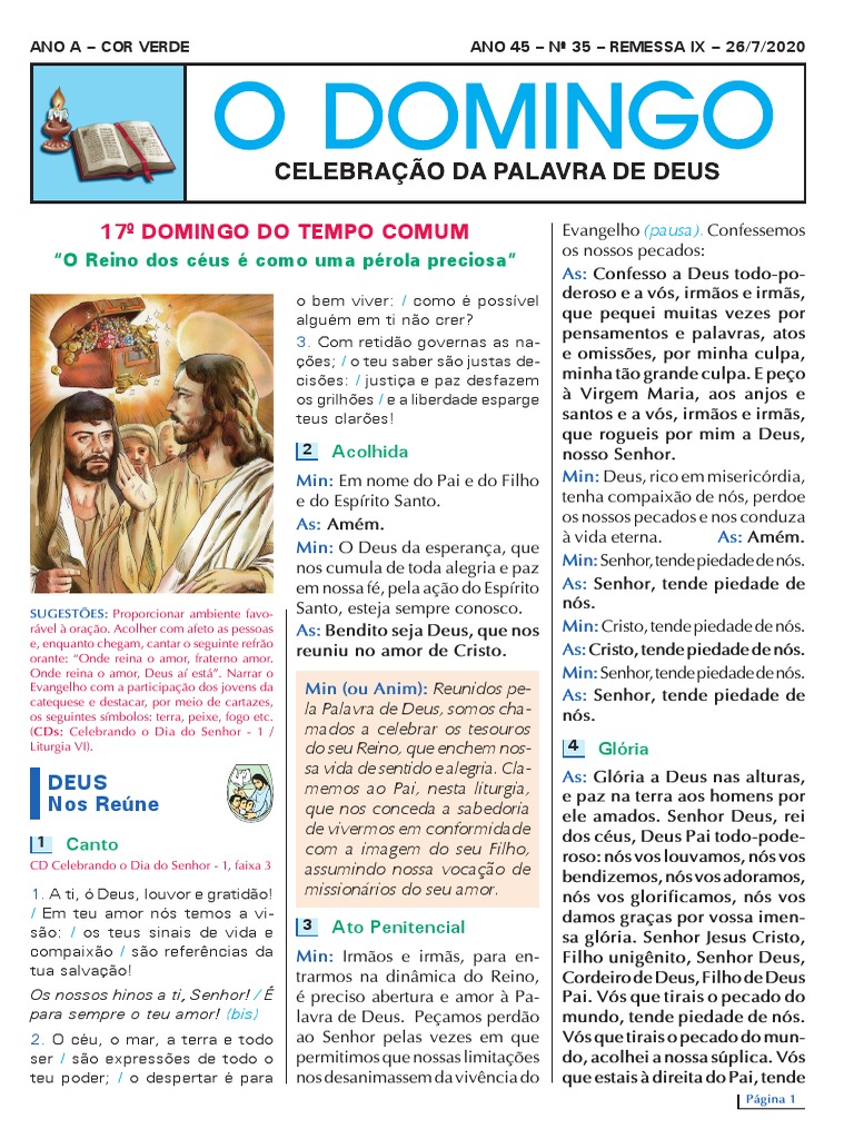 Folheto Litúrgico | PDF | Oração | Jesus