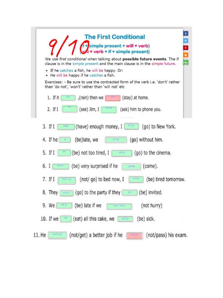 Ingles The First Conditional | PDF