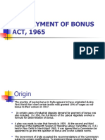 The Payment of Bonus ACT, 1965