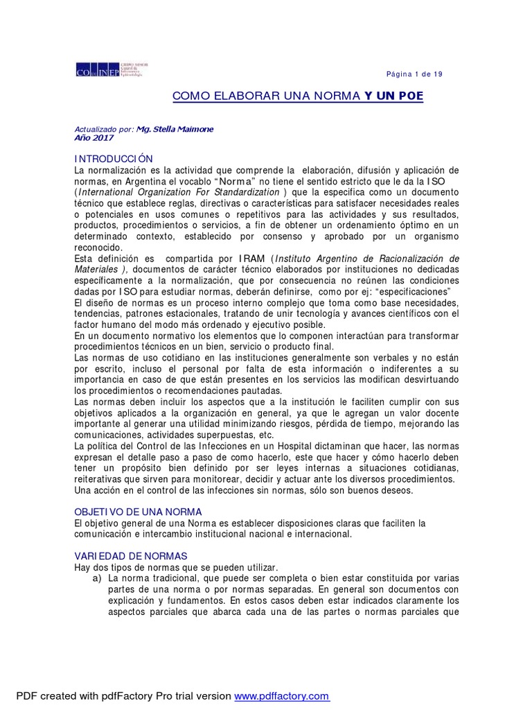 Como Hacer Una Norma y Un Poe | PDF | Organización internacional para ...