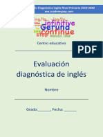 Evaluación diagnóstica de inglés primaria 2019-2020