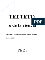 Platon - Teeteto Actividad Filosofia Franklin Duvan Zapata 1007