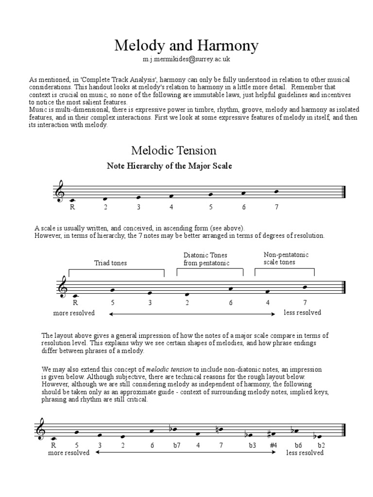 Melody and Harmony Harmony Chord (Music) Free 30day Trial Scribd