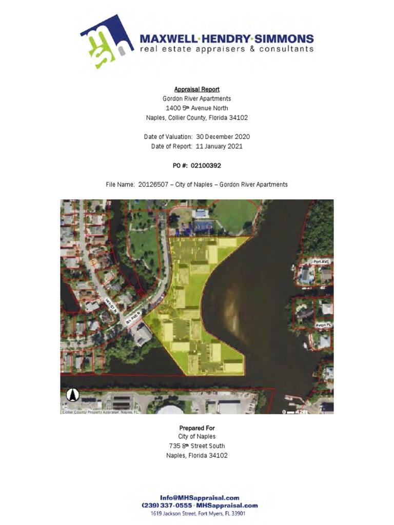 Appraisal Report For Gordon River Apartments Paid by The City of Naples
