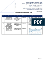 COVID-19 Home Test Kits Approved by ICMR: S. No Name of Company Name of The Kit Test Sample Guidance Documents