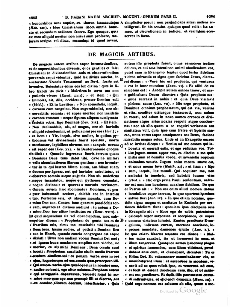 0788-0856, Rabanus Maurus, de Magicis Artibus, MLT | PDF