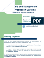 Analysis and Management of Production Systems: Lesson 03: Working Sequence