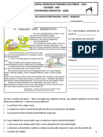 Escola Municipal Francisco Pereira Coutinho - Caic Itajubá - MG Atividades Remotas - 2020