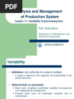 Analysis and Management of Production System: Lesson 11: Variability of Processing Time