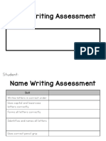 Name Writing Assessment