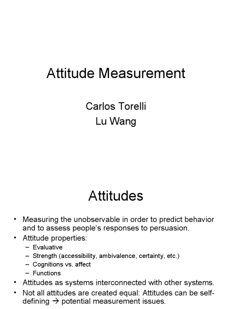 Attitude Measurement Techniques Explained | PDF | Attitude (Psychology ...