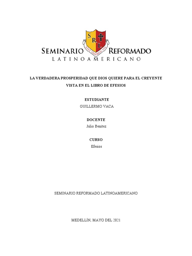 La Verdadera Prosperidad en Efesios | PDF | Teología de la prosperidad ...