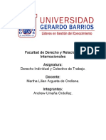 Derecho Individual y Colectivo de Trabajo Actividad 2