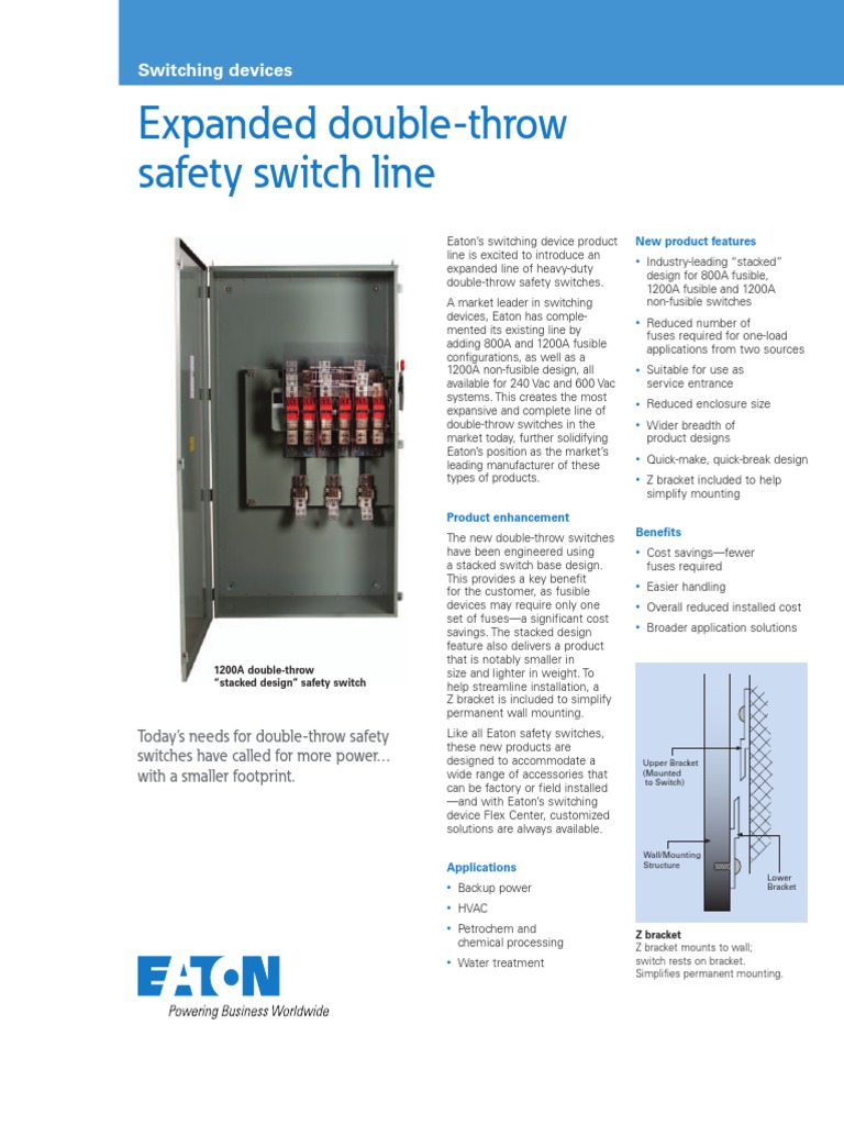 Expanded Double-Throw Safety Switch Line: Switching Devices | PDF ...