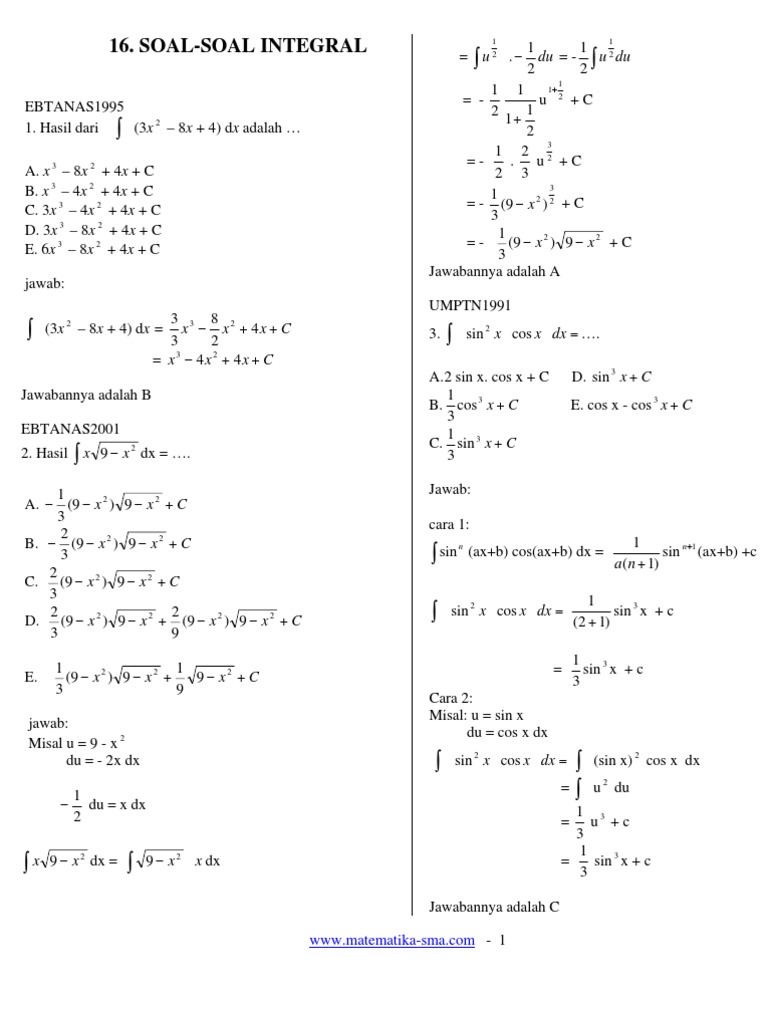 Soal-Soal Integral | PDF