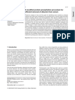 A Modified Protein Precipitation Procedure For Efficient Removal of Albumin From Serum