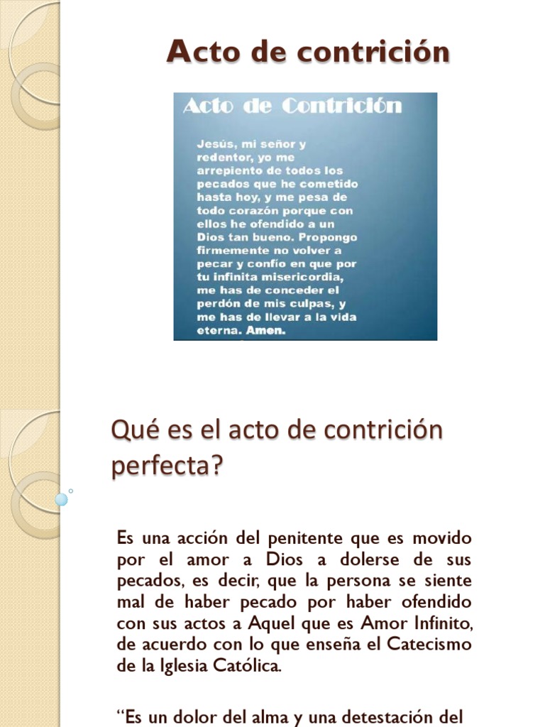 Acto de Contrición: Significado y Tipos | PDF