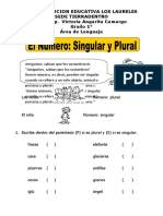 Ficha de Singular y Plural para Primero de Primaria