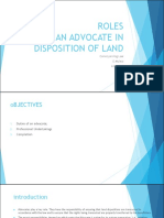 Duties of An Advocate in Disposition of Land Lecture 6