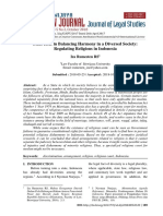 State Role in Balancing Harmony in A Diversed Society: Regulating Religions in Indonesia