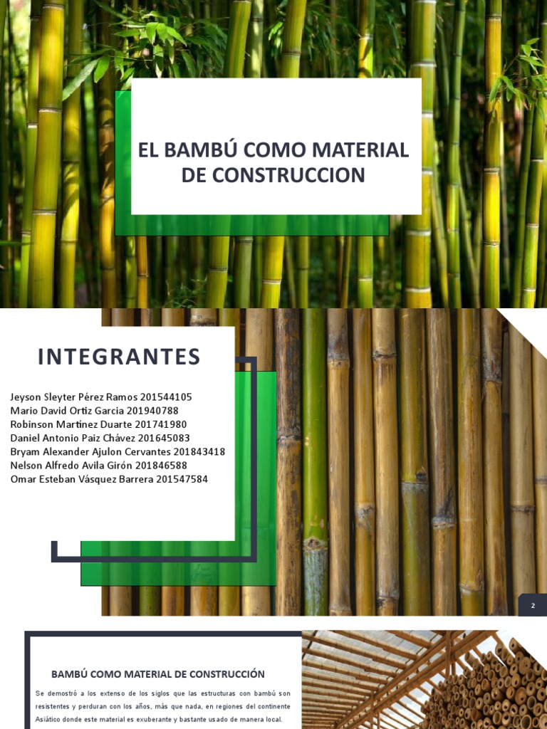 El Bambú Como Material de Construccion | PDF | Madera | Hormigón