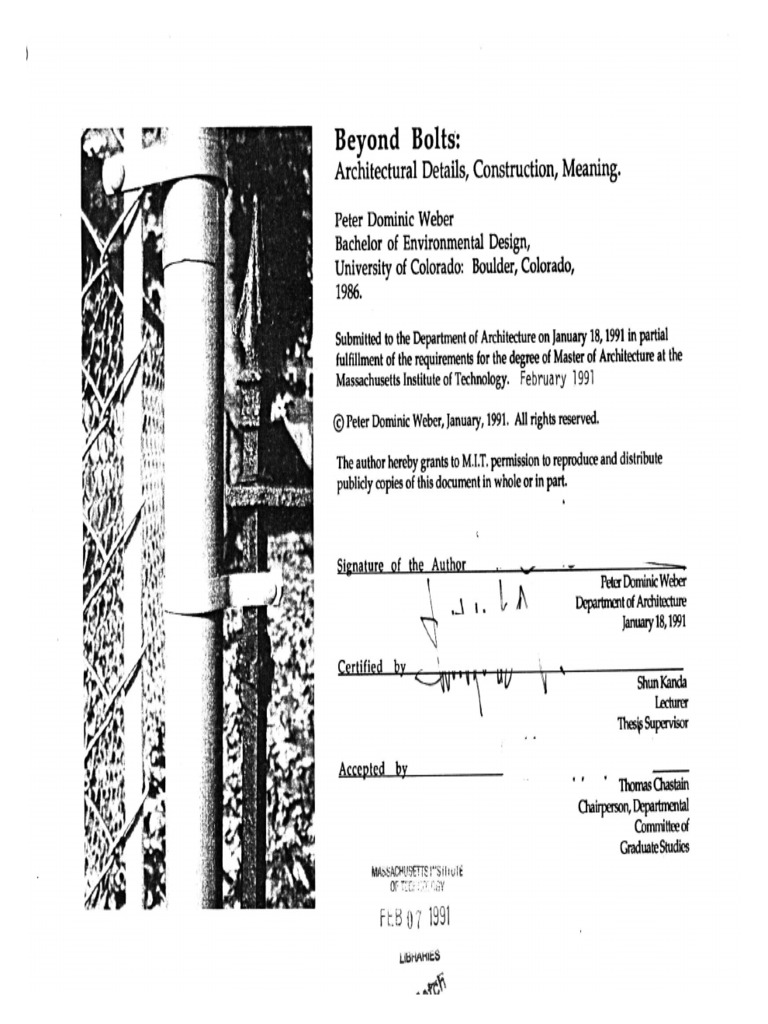 Beyond Bolts Architectural Details, Construction, Meaning PDF