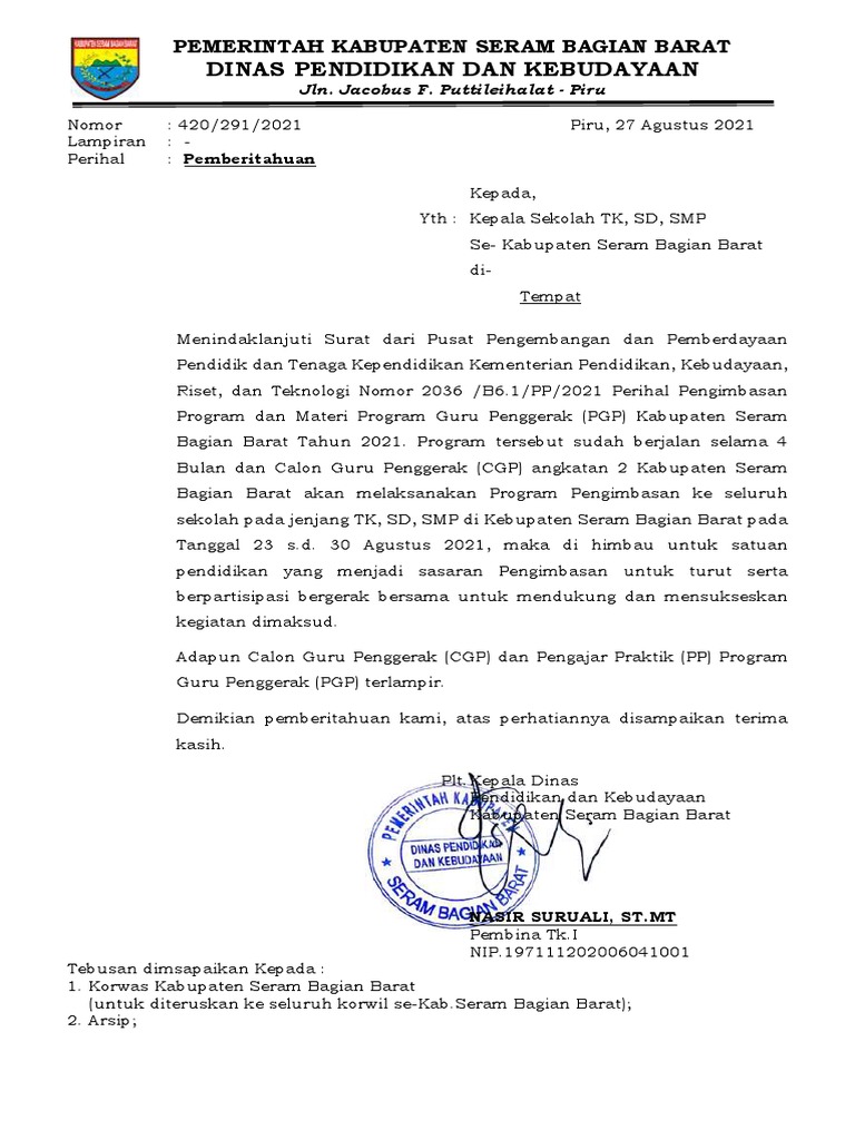 Surat Pengimbasan | PDF