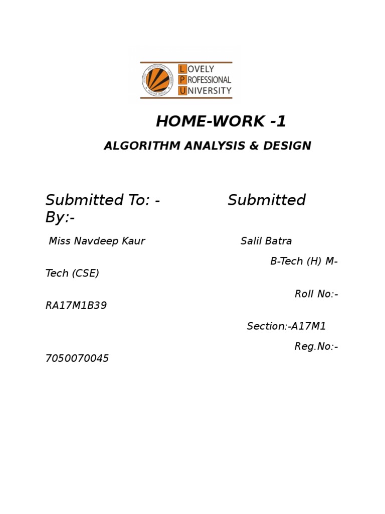 Algorithm Analysis and Design Overview | PDF | Summation | Computer ...
