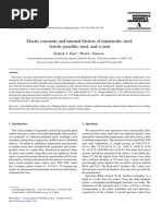 8 - Elastic Constants and Internal Friction of Martensitic Steel, Ferritic Pearlitic Steel and Alpha Iron