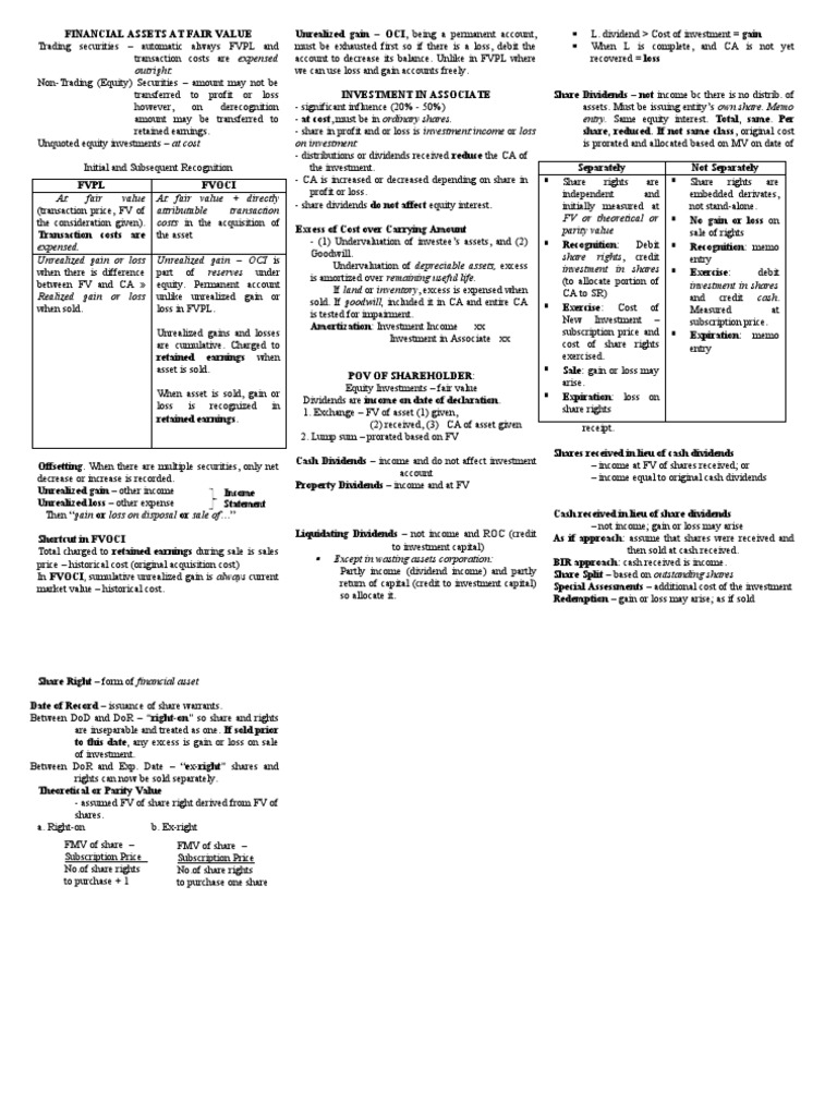 Financial Assets at Fair Value | PDF | Investing | Dividend