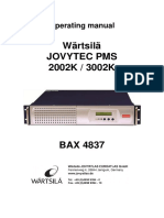 Wärtsilä Jovytec Pms 2002K / 3002K: Operating Manual