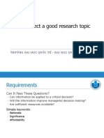 Tutorial: How To Select A Good Research Topic