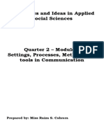Settings, Processes, Methods and Tools in Communication
