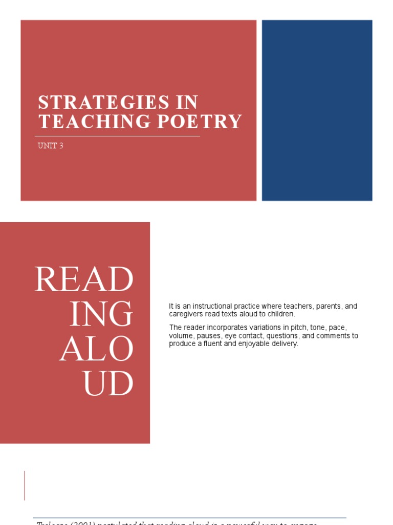 Effective Strategies for Teaching Poetry | PDF | Reading Comprehension ...