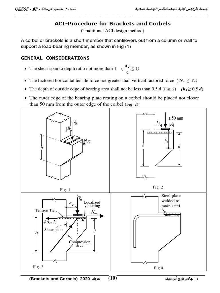 Bracket and Corbel Design Guidelines | PDF | Reinforced Concrete | Concrete