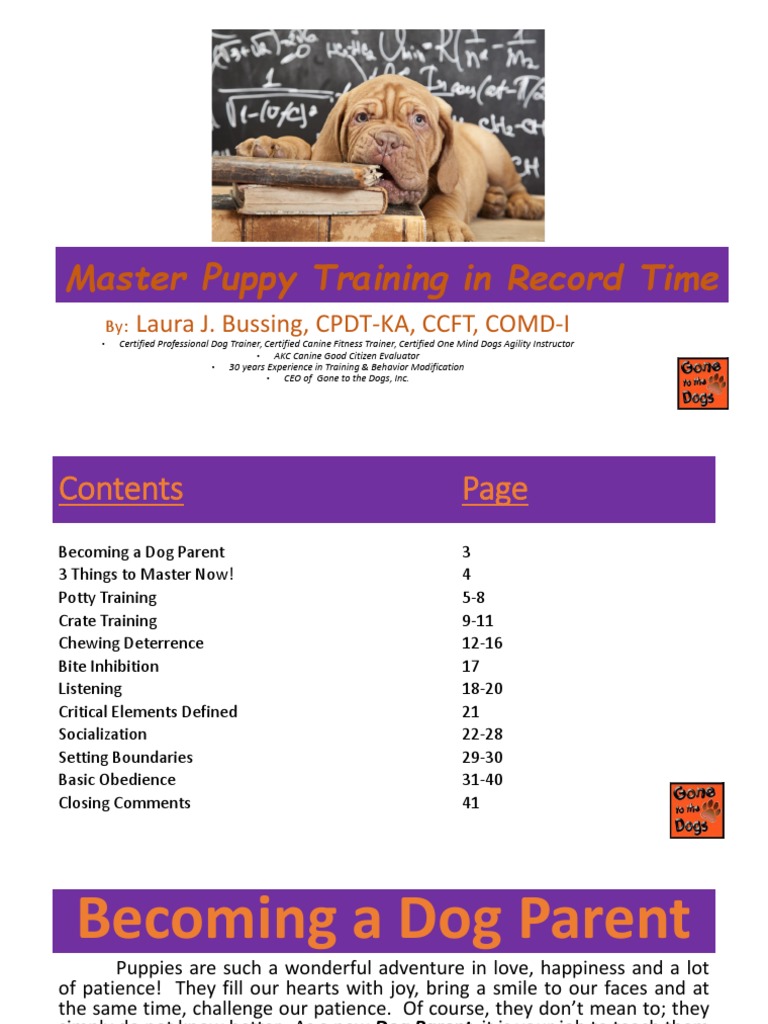 Mastering the Fundamentals of Puppy Training PDF Dog Training Dogs