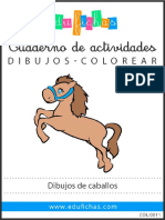 COL0011 Colorear Dibujos Caballos Edufichas