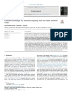 Consumer Knowledge and Behaviors Regarding Food Date Labels a 2020 Food Cont