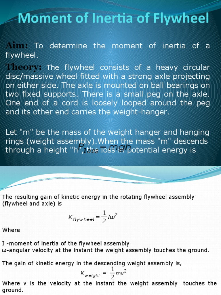 Flywheel Moment of Inertia Experiment | PDF | Torque | Applied And ...