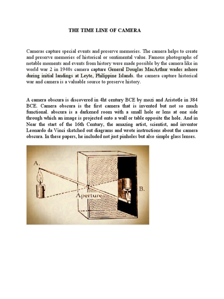 Timeline of Camera Inventions | PDF | Camera | Photograph